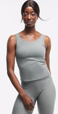 Peloton Women Medium Sage Green (Gray) "Cadent Laser Perforated" Tank top NEW